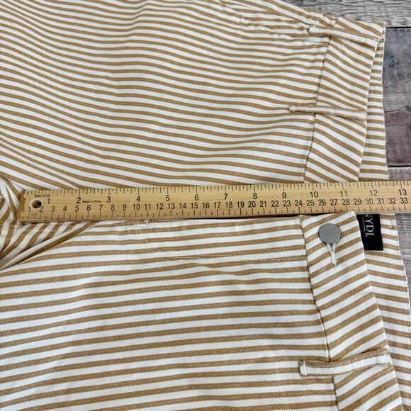 NYDJ Pants Women's 12 Cotton Blend Straight Leg Classic Tan Stripe - Picture 9 of 13
